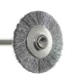 Cepillo de alambre de acero energado cepillo de rueda de molienda con eje